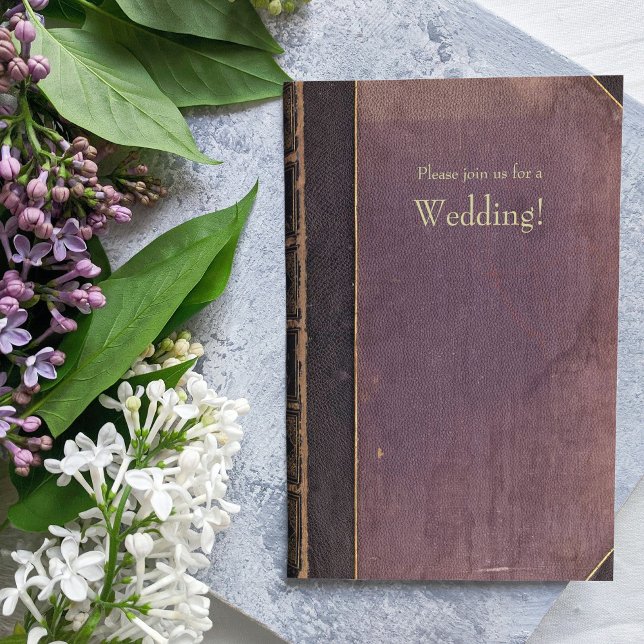 Purple Vintage Book Wedding Invitation (Creator Uploaded)