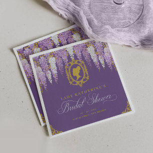 Purple Vintage Bridal Shower Napkin