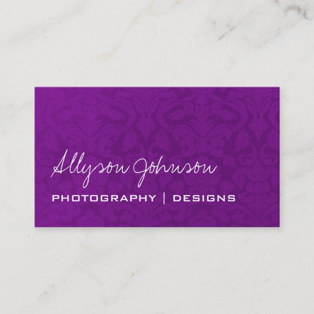 Purple Vintage Business Cards (Front)