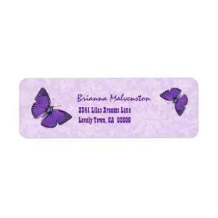 Purple Vintage Butterflies V002