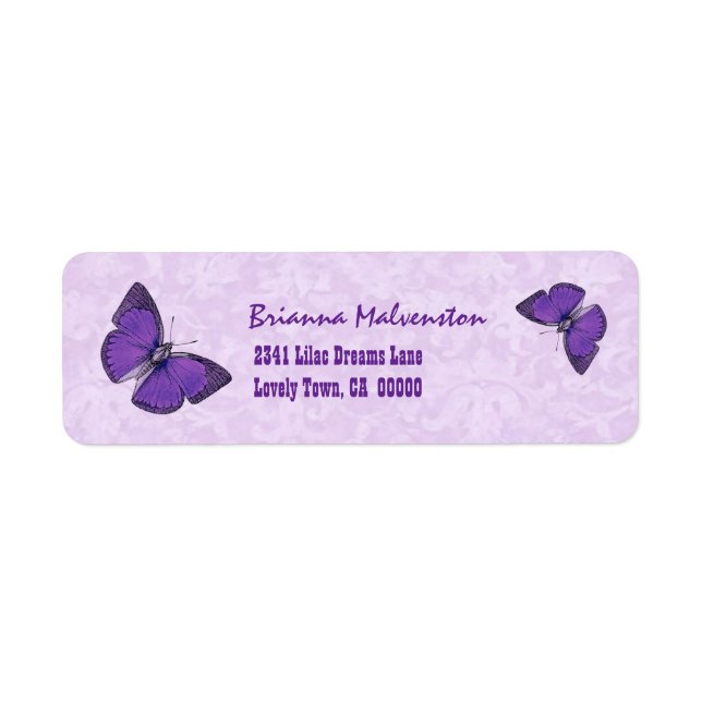 Purple Vintage Butterflies V002 (Front)