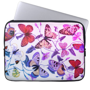 Purple Vintage Butterfly & Moth Painting Laptop Sleeve