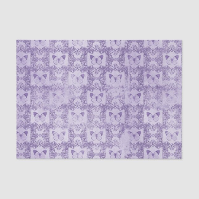 Purple Vintage Butterfly Tissue Paper (Front)