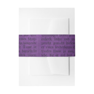 Purple Vintage Calligraphy Invitation Belly Band