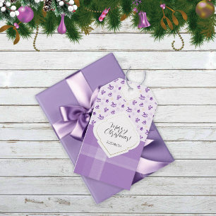 Purple Vintage Christmas Toys and Tartan Gift Tags