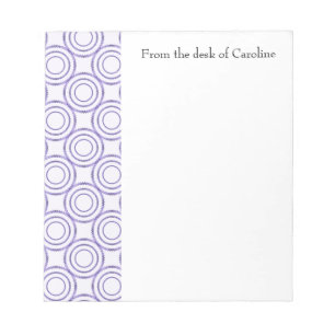 Purple Vintage Circle Pattern Personalised Notepad