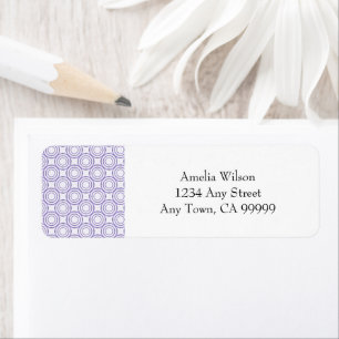 Purple Vintage Circle Pattern Return Address Label