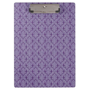 Purple vintage damask ornament textile pattern clipboard