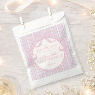 Purple Vintage Fancy Floral Baby Shower Dessert Favour Bags