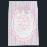 Purple Vintage Fancy Floral Bridal Shower Favors Medium Gift Bag<br><div class="desc">A charming blend of vintage elegance and playful femininity, this party decor collection features soft preppy florals paired with delicate coquette bows. Designed to feel timeless yet fresh, each piece brings a sweet, polished touch to your celebration. ★ Let me help you plan your next party! ★ If you need...</div>