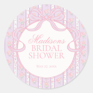 Purple Vintage Fancy Floral Bridal Shower Seal