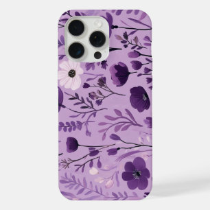Purple vintage floral pattern for retro decor iPhone 15 pro max case
