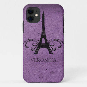 Purple Vintage French Flourish iPhone 11 Case