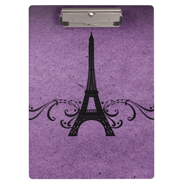 Purple Vintage French Flourish Clipboard (Front)