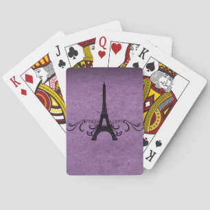 Purple Vintage French Flourish Playing Cards