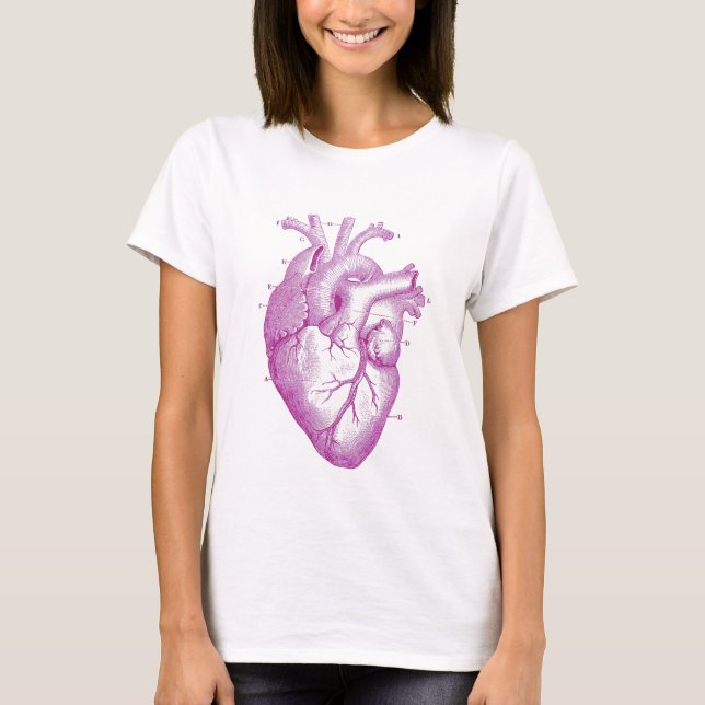 Purple Vintage Heart Anatomy T-Shirt (Front)