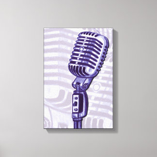 Purple Vintage Microphone Canvas Print