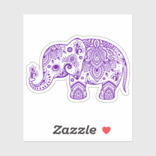 Purple vintage paisley elephant