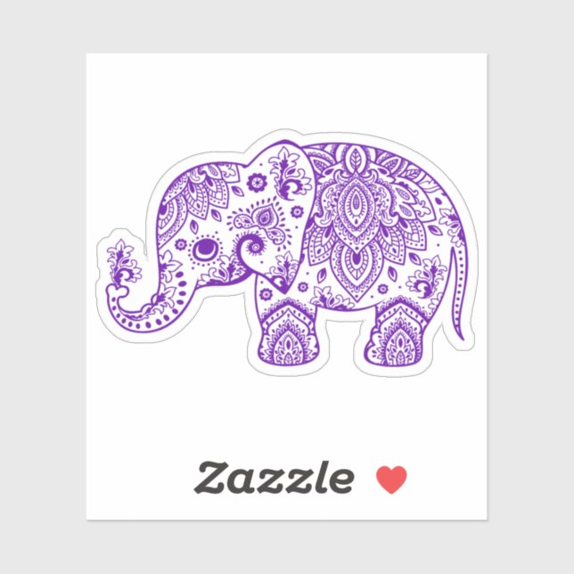 Purple vintage paisley elephant (Sheet)