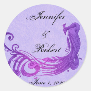 Purple Vintage Peacock Envelope Seal