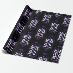 Purple Vintage Rock And Roll Wrapping Paper