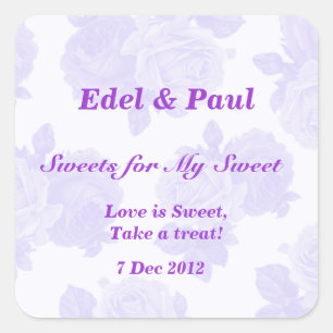 Purple Vintage Rose Sweets for my Sweet Sticker