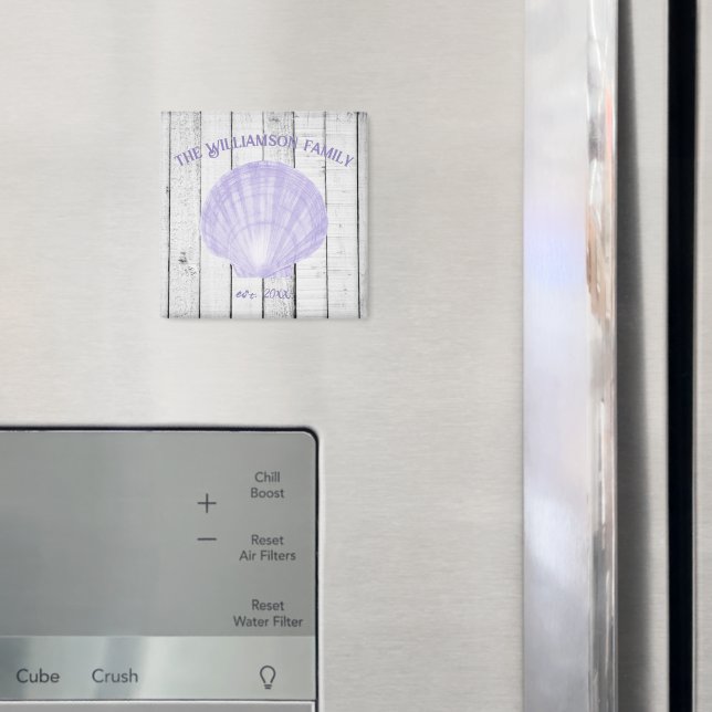 Purple Vintage Scallop Shell Magnet (In Situ (Fridge))