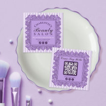 Purple Vintage Style Frame Salon Social Media
