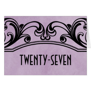 Purple Vintage Swirls Table Number Card