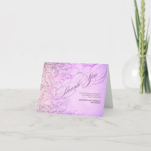 PURPLE VINTAGE WEDDING THANK YOU CARDS