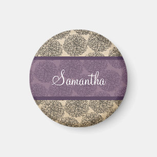 Purple Vintage Zinnia Magnet
