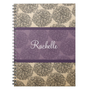 Purple Vintage Zinnia Notebook