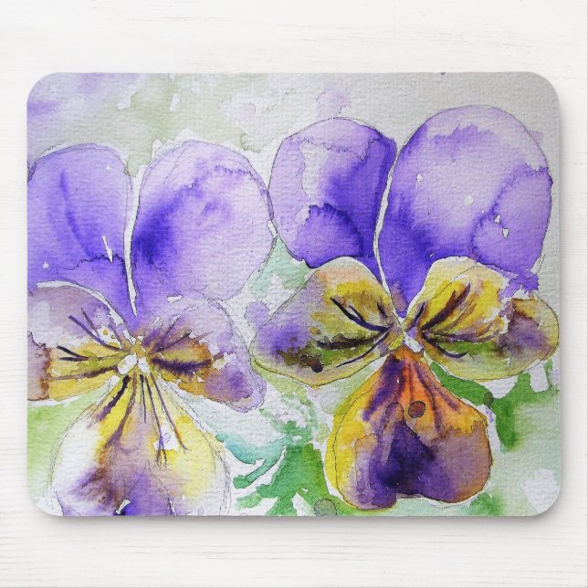 Purple Viola Floral flowers Computer Mouse Mat Pad (Front)