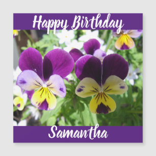 Purple Viola Pansy Pretty Flower floral Card