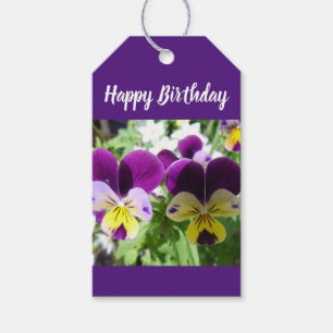Purple Viola Pansy Pretty Flower floral Card Gift Tags