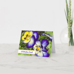 Purple Violas Personalised Note Card