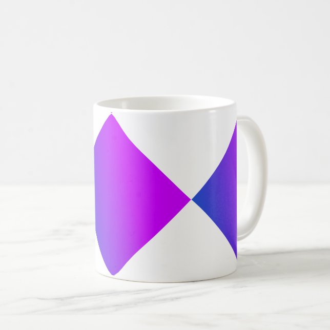 Purple Violet Blue Geometric Squares Abstract Coffee Mug (Front Right)