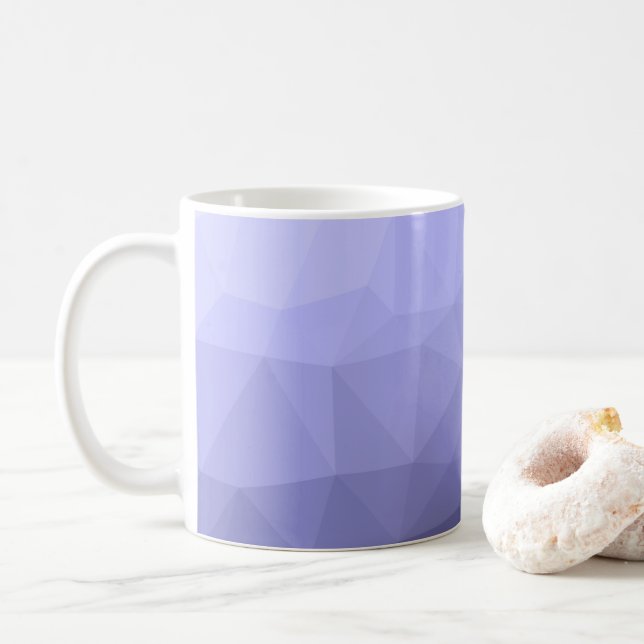 Purple violet  blue mesh ombre geometric pattern coffee mug (With Donut)