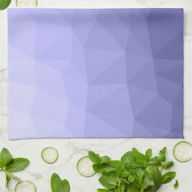 Purple violet  blue mesh ombre geometric pattern tea towel (Folded)
