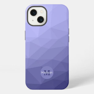 Purple violet blue mesh ombre pattern Monogram iPhone 13 Case