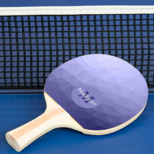 Purple violet  blue mesh ombre pattern Monogram Ping Pong Paddle