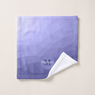 Purple violet  blue mesh ombre pattern Monogram Wash Cloth