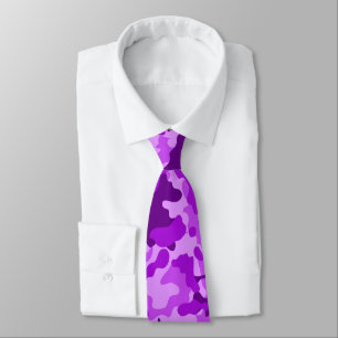 Purple Violet Camo Neck Tie