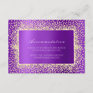 Purple Violet Crystal Wedding Hotel AccommodationA Enclosure Card