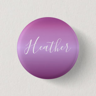 Purple Violet & Custom White Script 3 Cm Round Badge
