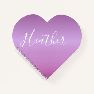 Purple Violet & Custom White Script Notebook
