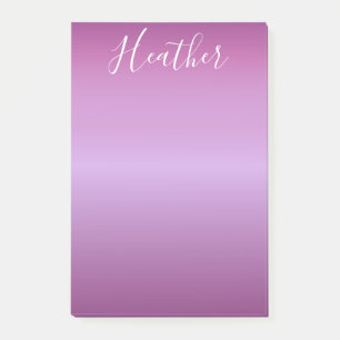 Purple Violet & Custom White Script Post-it Notes