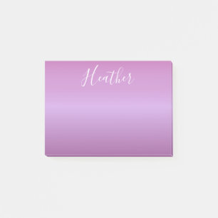 Purple Violet & Custom White Script Post-it Notes