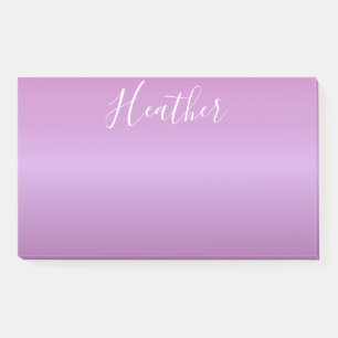 Purple Violet & Custom White Script Post-it Notes