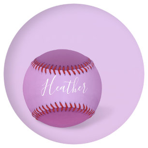 Purple Violet & Custom White Script Softball